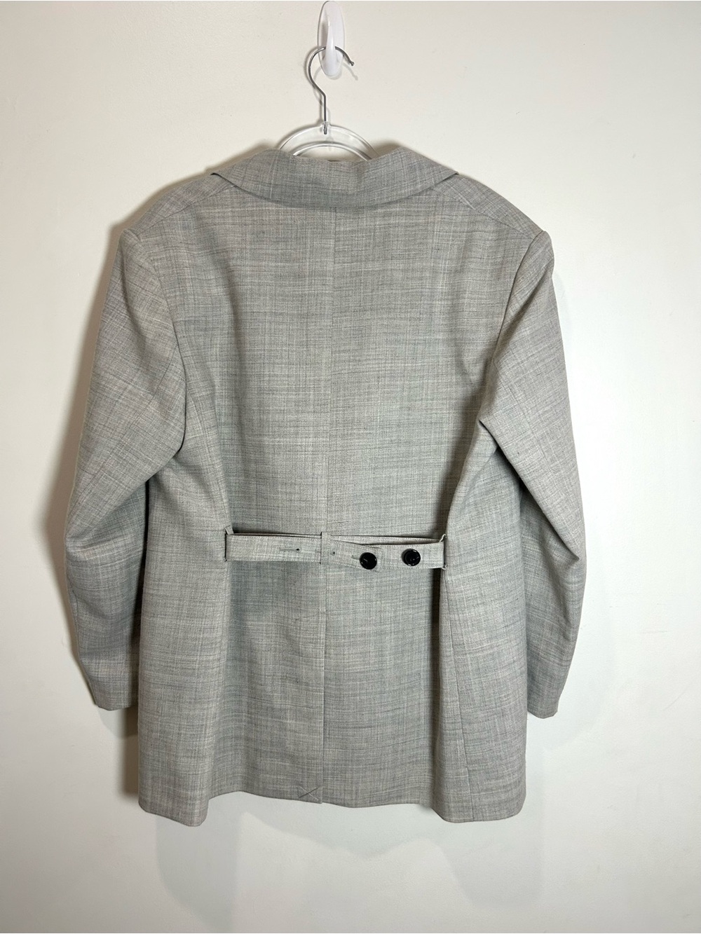 NEW Cos Blazer Women 8 Structured Wool Linen Blend Taupe Relaxed Minimalist - Picture 12 of 16